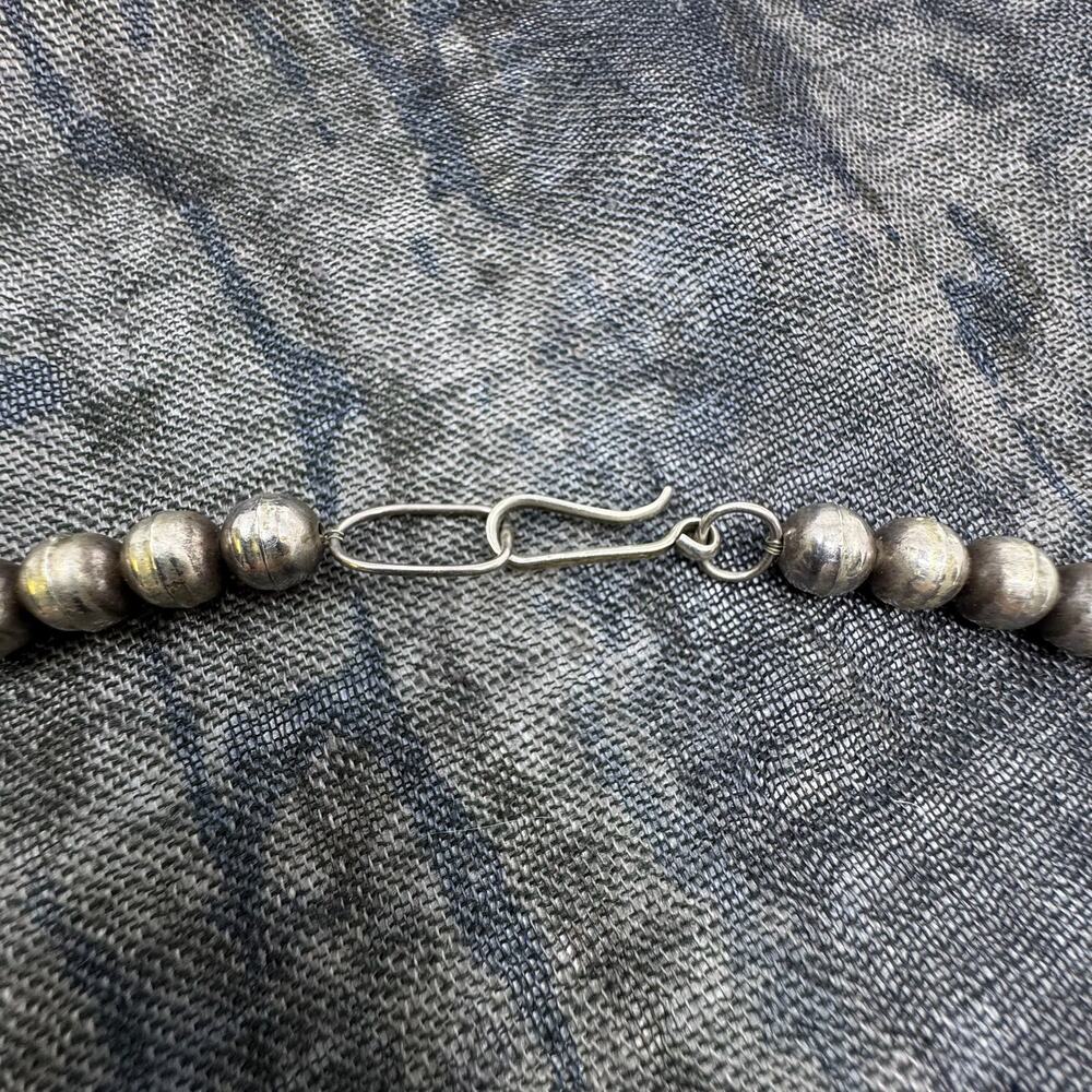 Vintage Silver & Turquoise Hand Squash Blossom Necklace - Picture 6 of 6